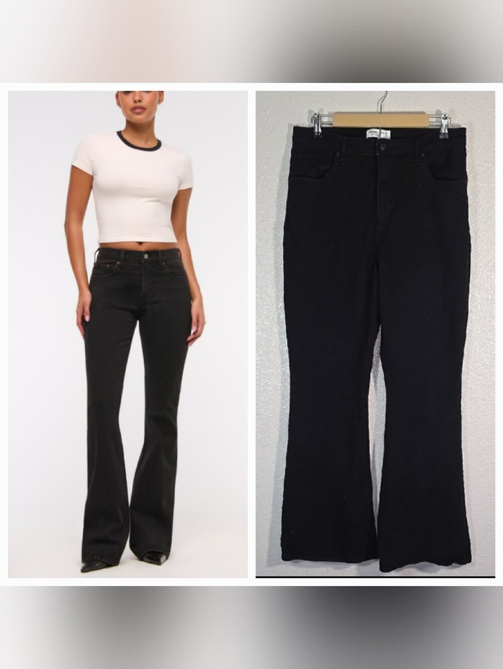 Abercrombie And Fitch The Flare Ultra High Rise Black Women's Jeans In Size 16L